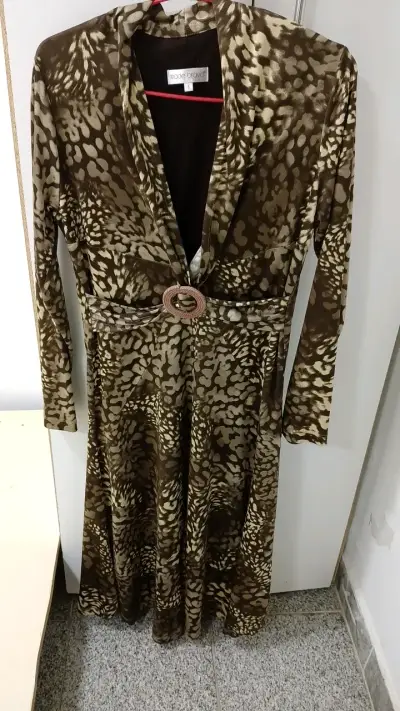 Vestido largo estampado animal print Mode Bravo - miniatura 1
