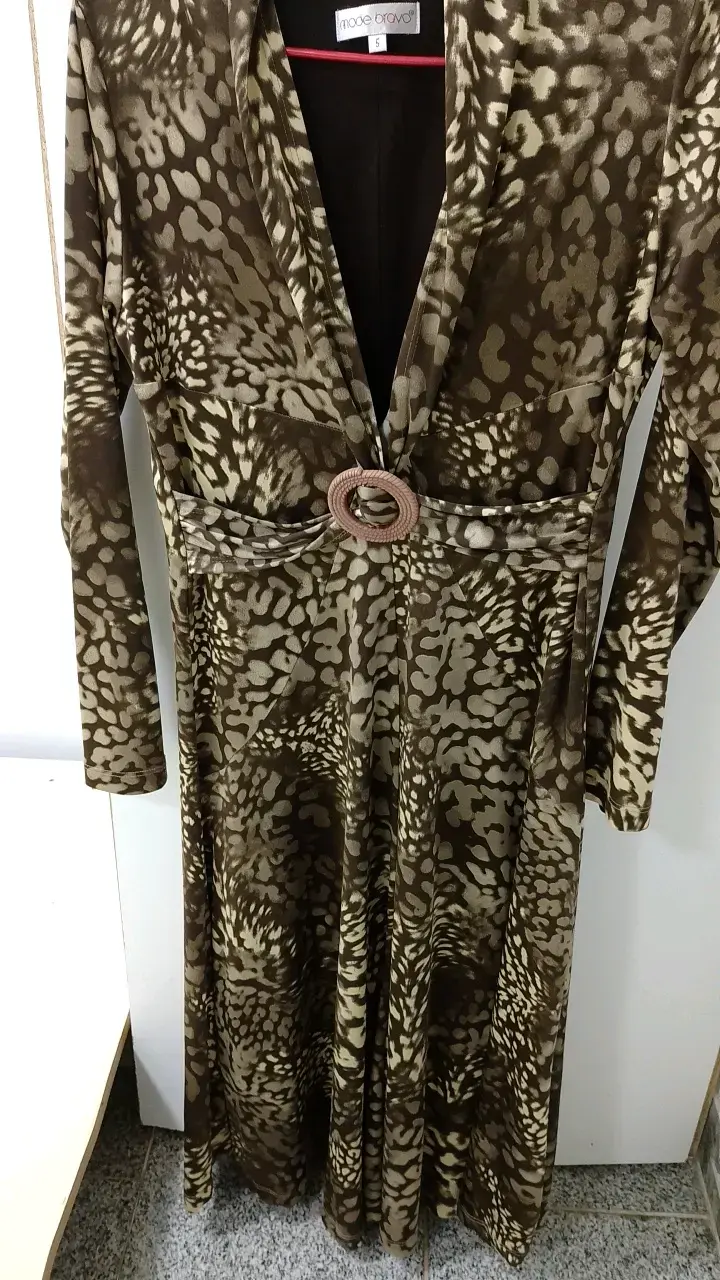 Vestido largo estampado animal print Mode Bravo - 3