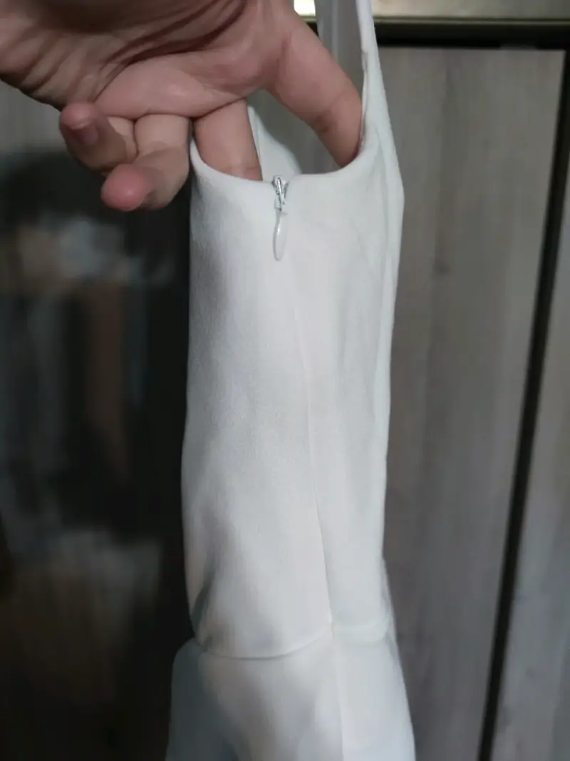 Vestido Novia corto blanco elegante para mujer - 5