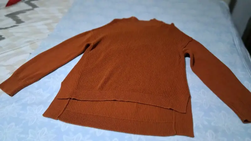 Suéter de punto color terracota para mujer - 2