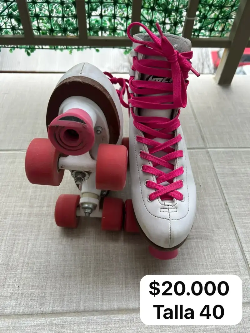 Patines de Cuatro Ruedas Blancos Talla 40 - 1