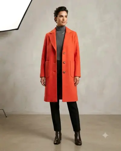Abrigo naranjo M&S Collection para mujer - miniatura 1