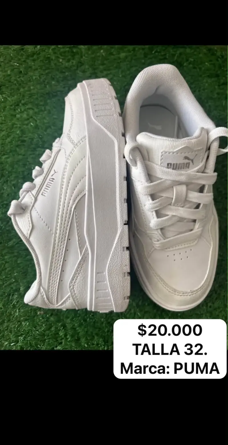 Zapatillas blancas Puma talla 32 para niños - 2
