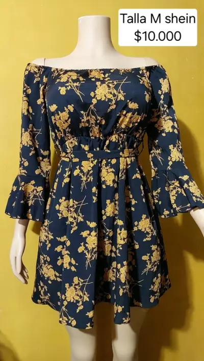Vestido floral shein con hombros descubiertos - miniatura 1