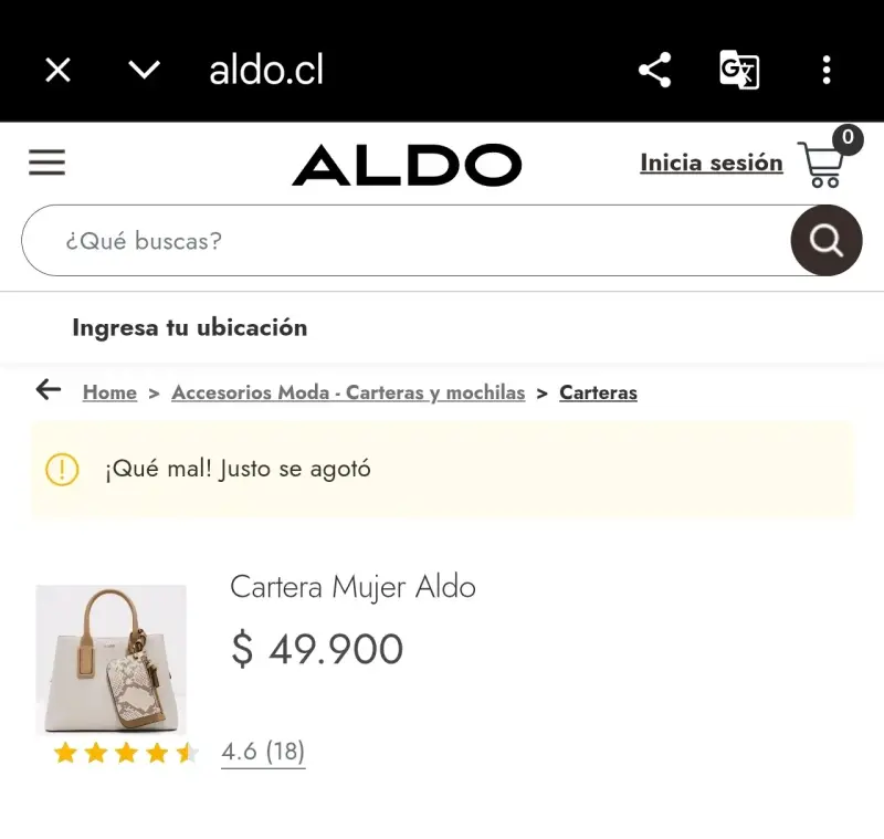 Bolso de mano Aldo beige con monedero - 5