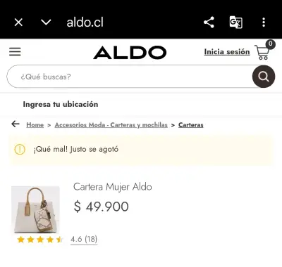 Bolso de mano Aldo beige con monedero - miniatura 5