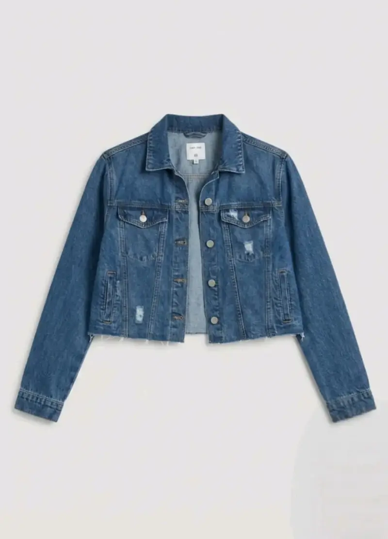 Chaqueta de mezclilla azul para mujer - 1