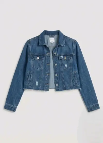 Chaqueta de mezclilla azul para mujer - miniatura 1