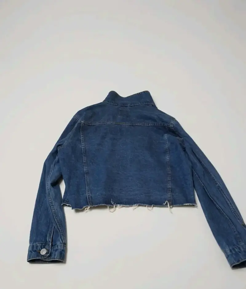 Chaqueta de mezclilla azul para mujer - 2