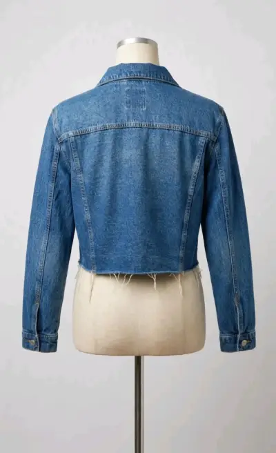 Chaqueta de mezclilla azul para mujer - miniatura 4