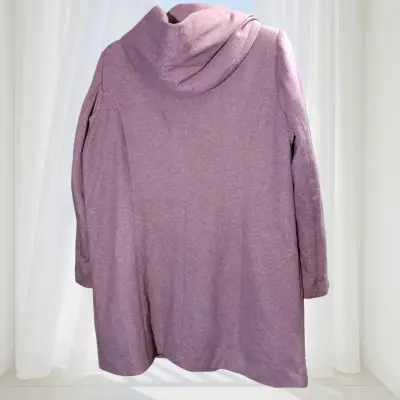 Abrigo de mujer con capucha color rosa viejo - miniatura 2