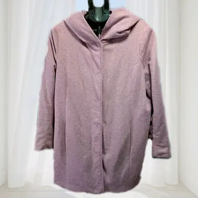 Abrigo de mujer con capucha color rosa viejo - miniatura 3