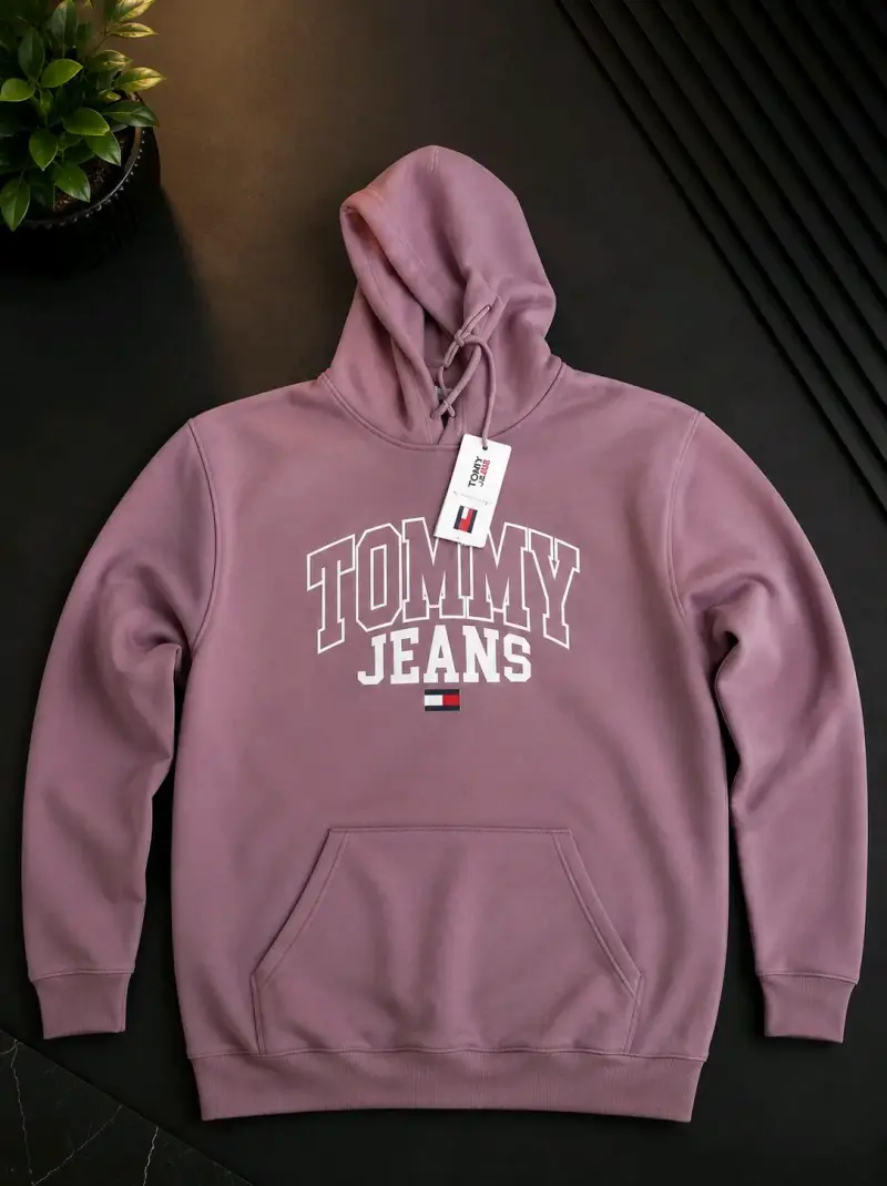 Polerón con capucha Tommy Jeans morado