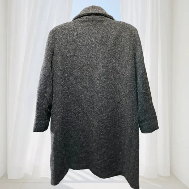 Abrigo de lana gris para mujer - 3