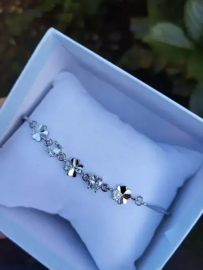 Pulsera de plata de trébol - miniatura 1