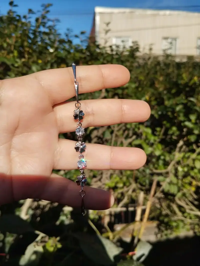 Pulsera de plata de trébol - 4