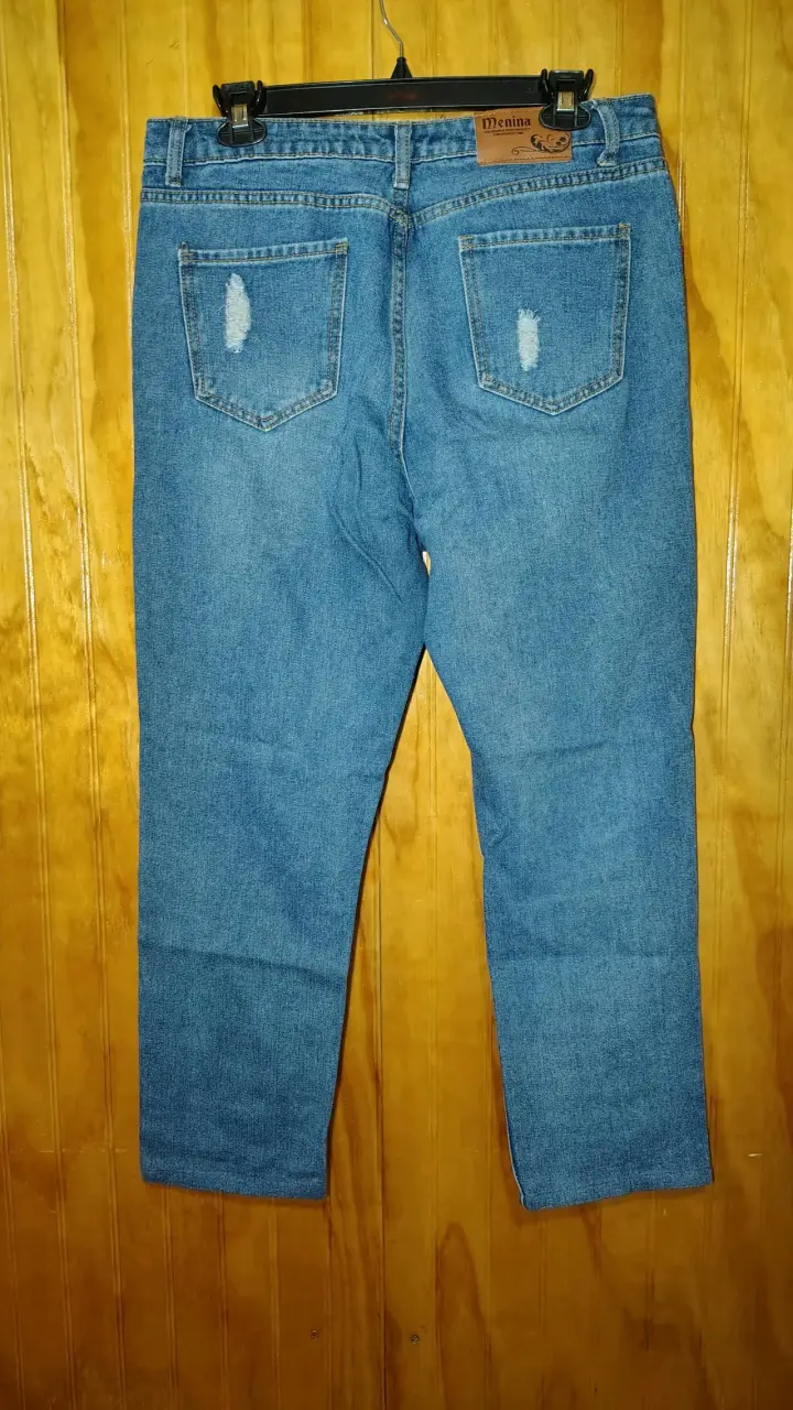 Jeans de mezclilla desgastados para mujer - 2