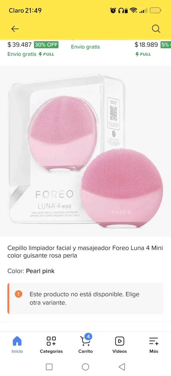 Cepillo limpiador facial Foreo Luna 4 Mini rosa - 2