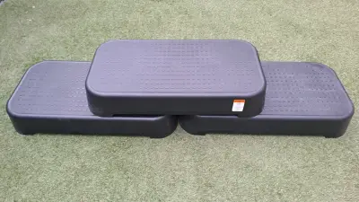 Set de 3 steps para ejercicio aeróbico negro - miniatura 1