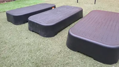 Set de 3 steps para ejercicio aeróbico negro - miniatura 4