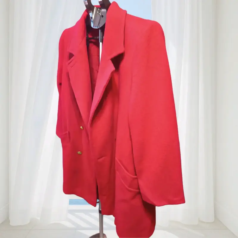 Blazer rojo elegante para mujer vintage - 2