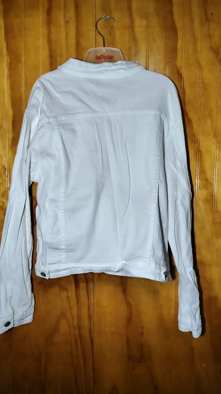 Chaqueta de mezclilla blanca para mujer - 2