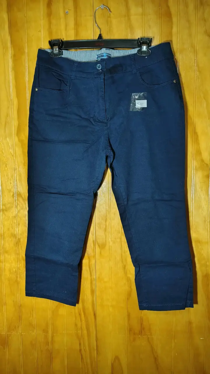 Pantalones Capri Azul Oscuro Mujer - 1