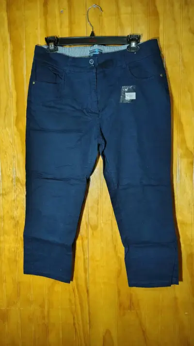 Pantalones Capri Azul Oscuro Mujer - miniatura 1