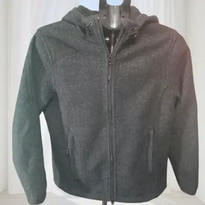 Chaqueta con capucha gris oscuro unisex - miniatura 2