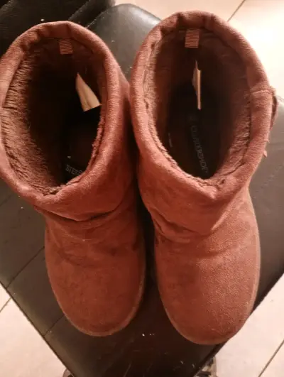 Botines de gamuza marrón con flecos para mujer - miniatura 1