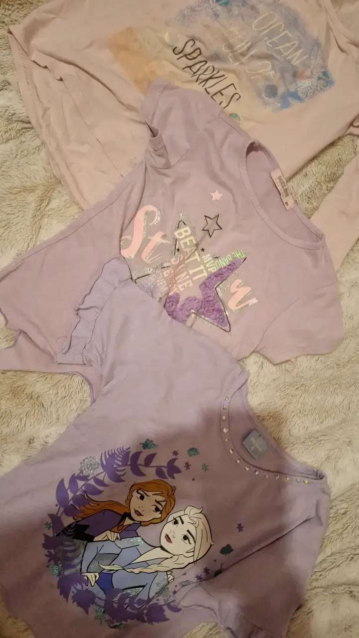 Set de 3 poleras infantiles Frozen y estampados - 1