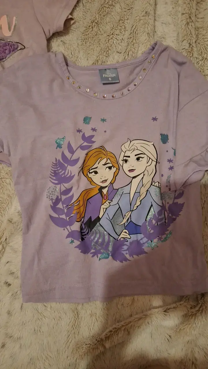 Set de 3 poleras infantiles Frozen y estampados - 2