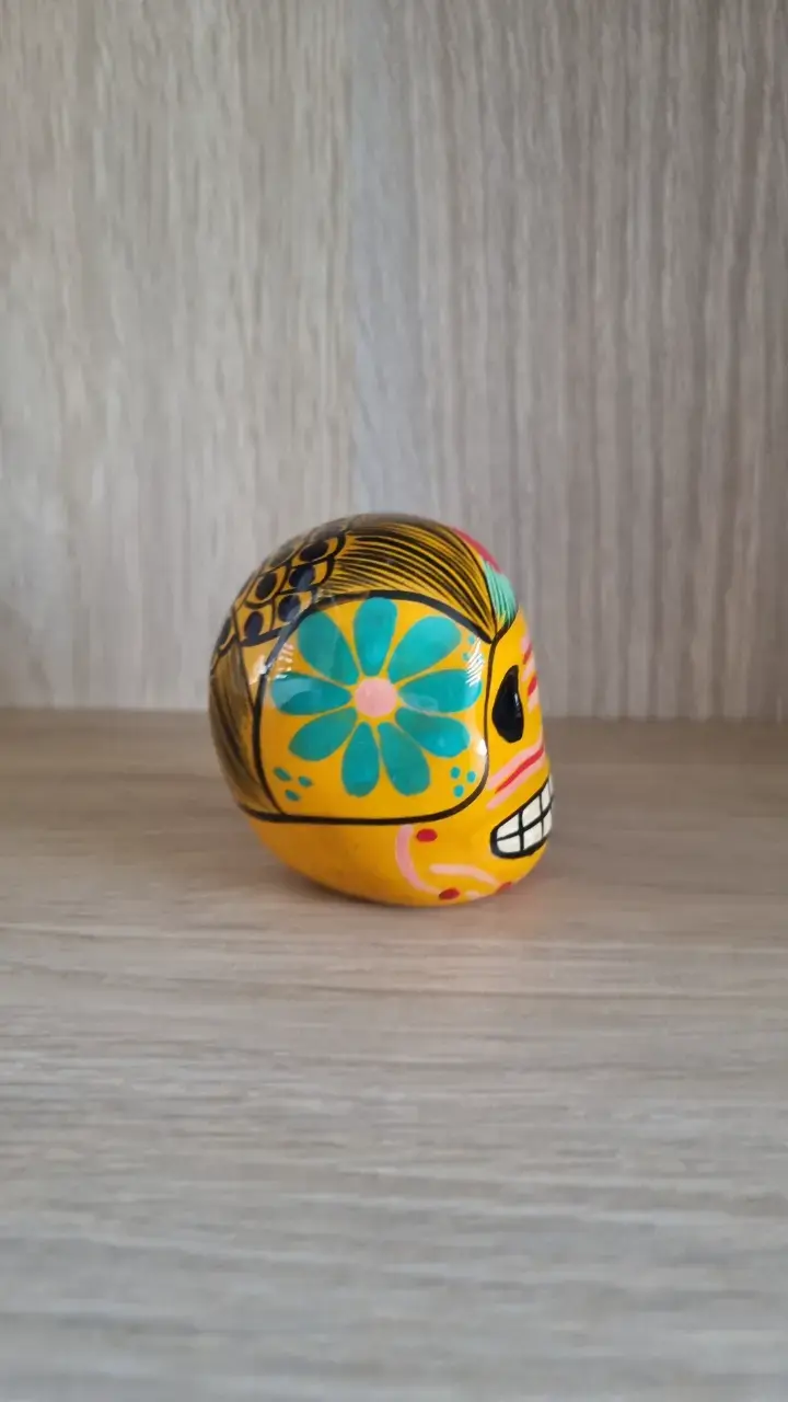 Calavera de cerámica pintada a mano - 2
