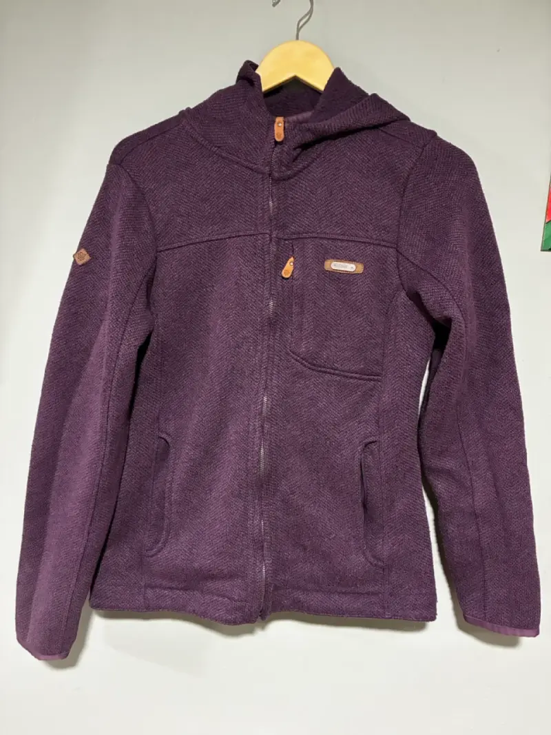 Chaqueta de lana morada con capucha lippi - 1