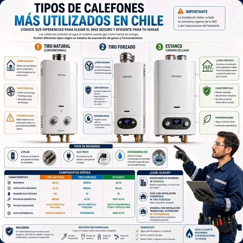 Mantención e instalación de calefón multimarcas