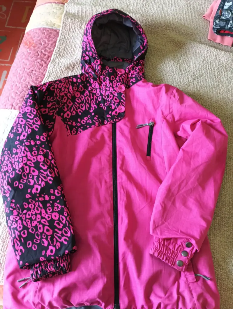 Chaqueta de esquí rosa para mujer con capucha - 2