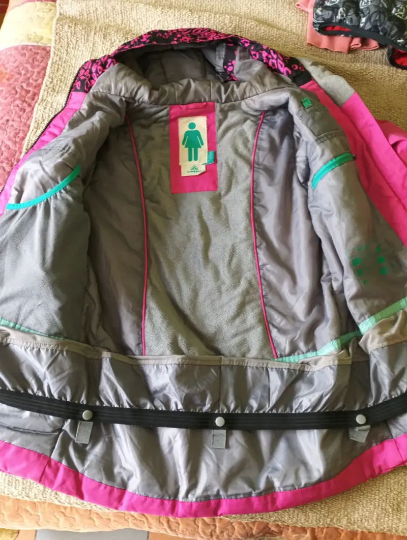 Chaqueta de esquí rosa para mujer con capucha - 3