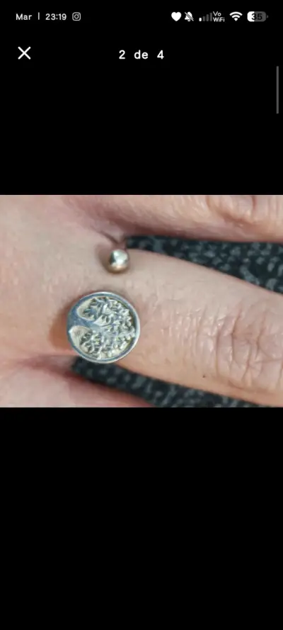 Anillo de plata 925 con diseño de ave y piedra azul - miniatura 2