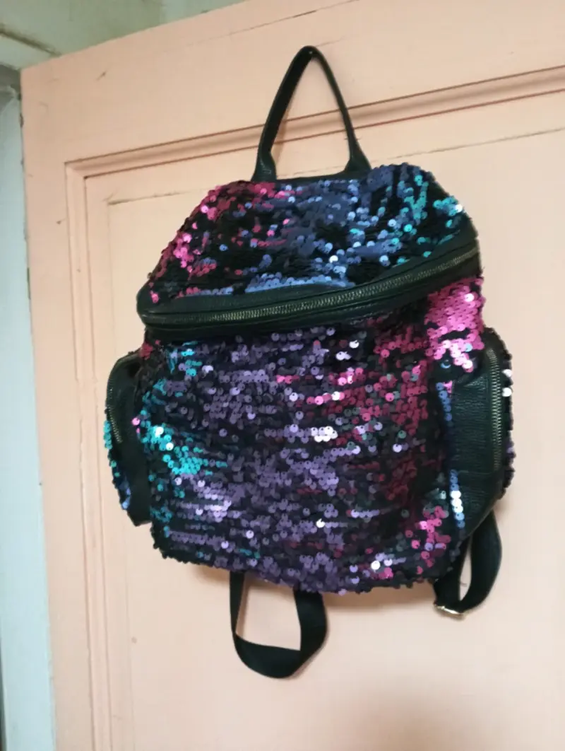 Mochila de lentejuelas multicolor brillante - 1