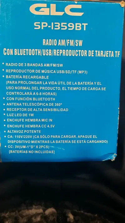 Radio AM/FM/SW GLC con Bluetooth y USB - miniatura 2