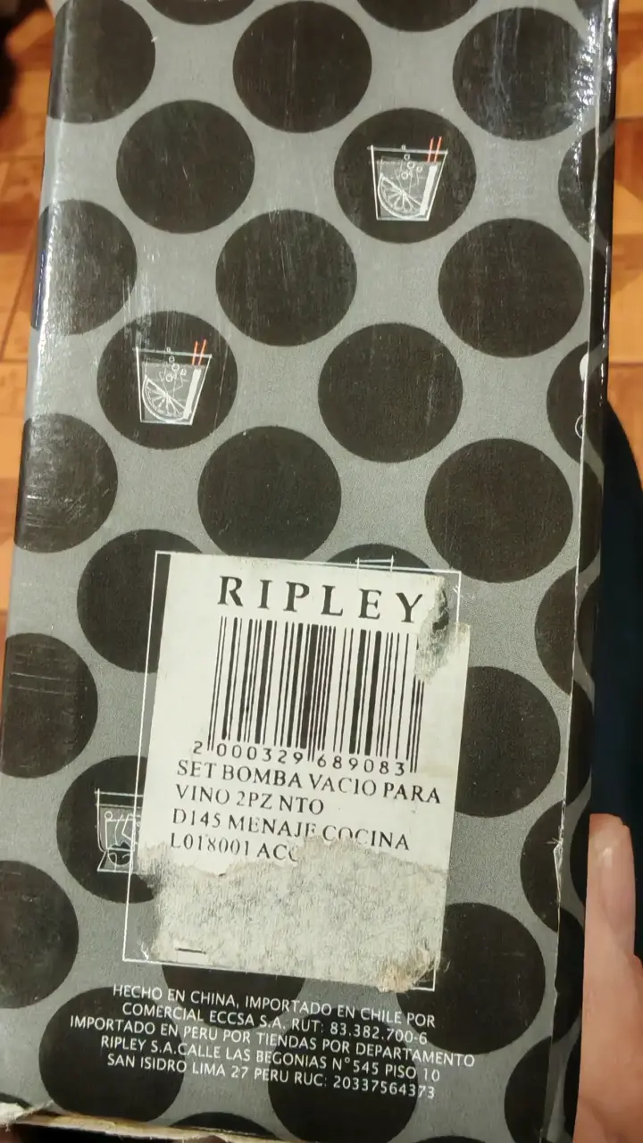 Set de Bomba de Vacío para Vino Ripley - 2