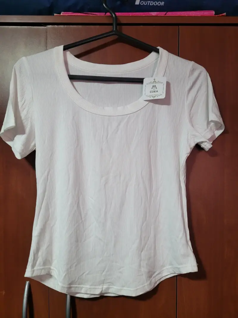 Polera blanca de algodón Cima talla M