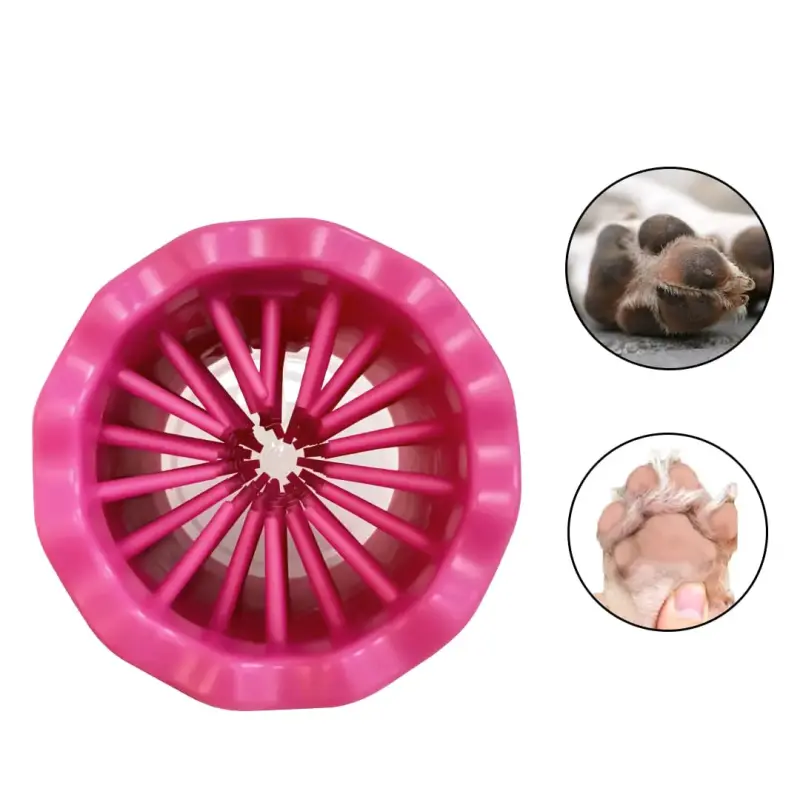Limpiador de patas para perros portátil rosa - 2