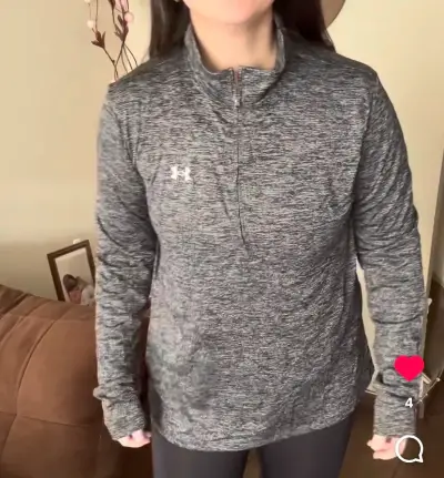 Polerón deportivo gris Under Armour para mujer - miniatura 2