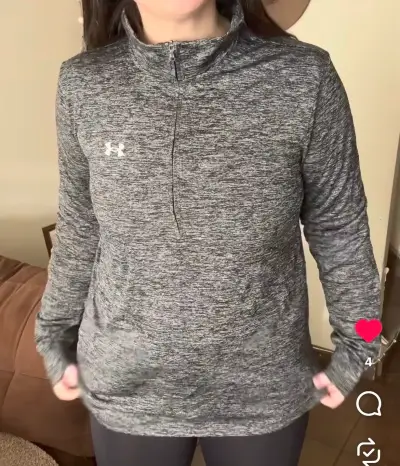Polerón deportivo gris Under Armour para mujer - miniatura 3