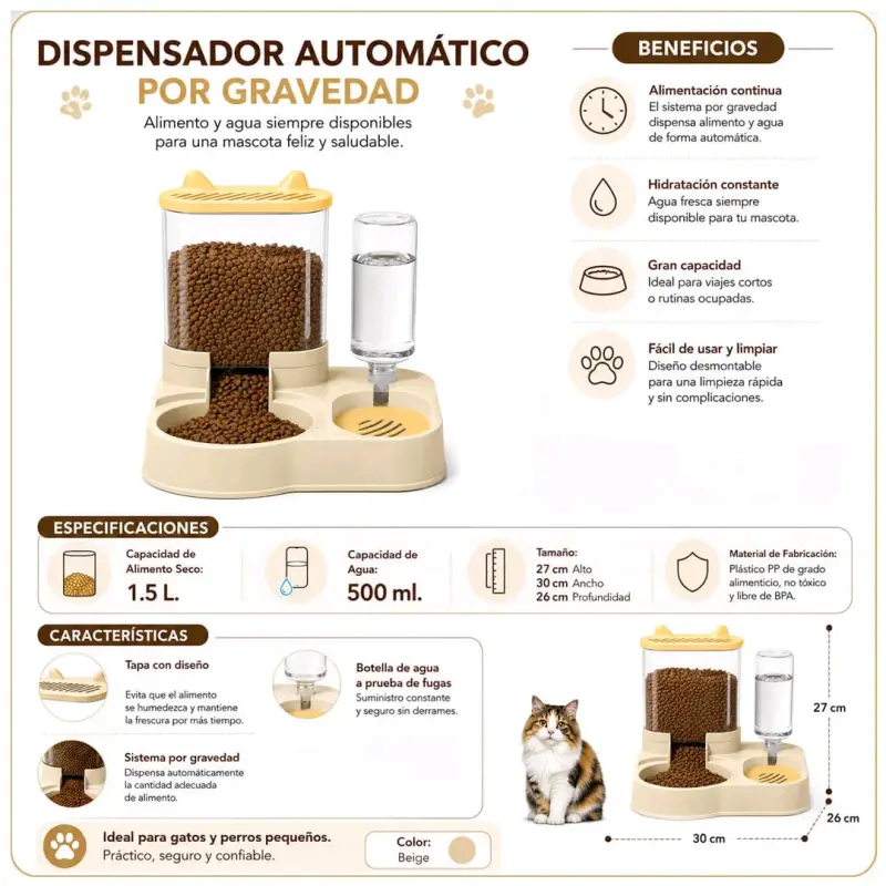 Dispensador automático de comida y agua para mascotas - 4
