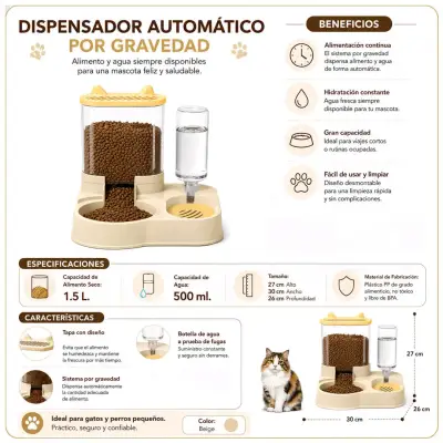 Dispensador automático de comida y agua para mascotas - miniatura 4