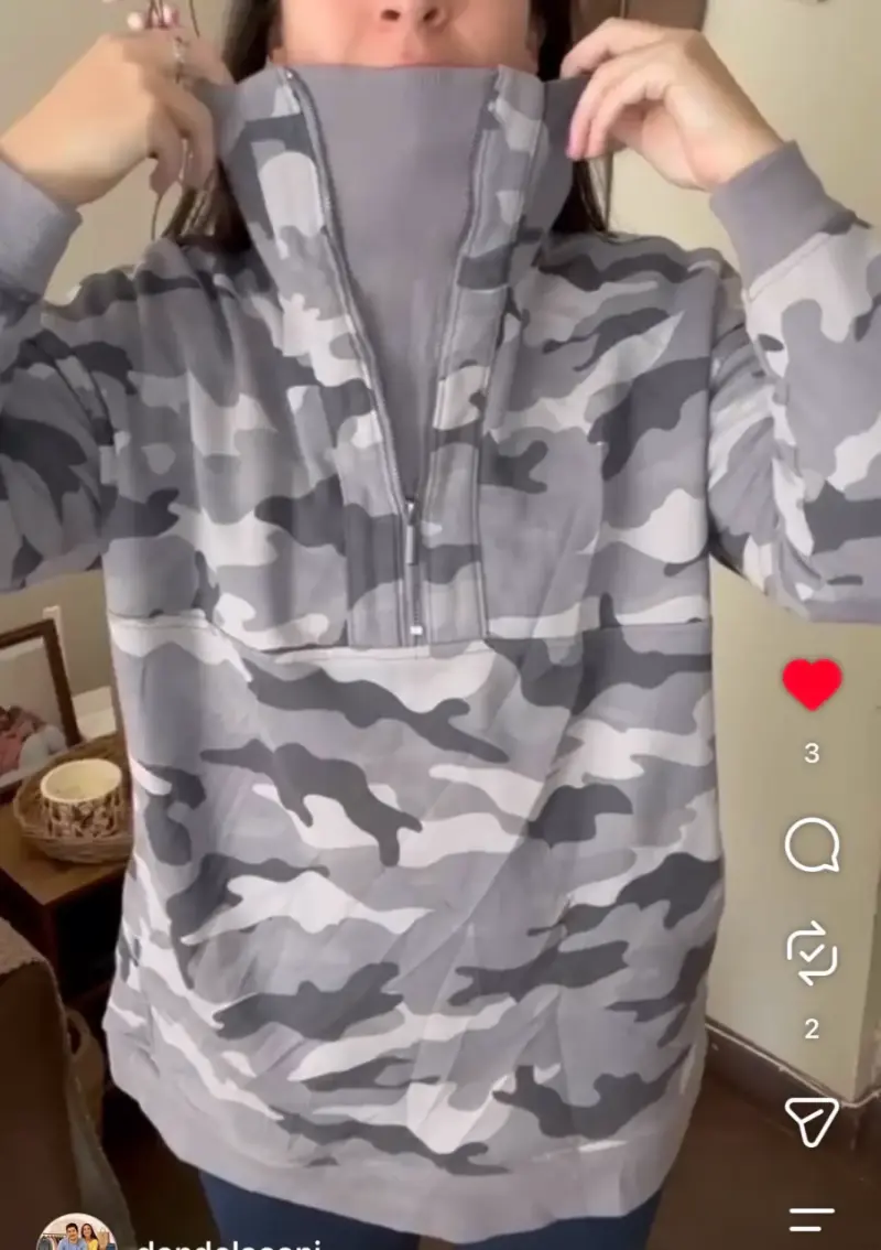 Polerón camuflado gris para mujer - 3