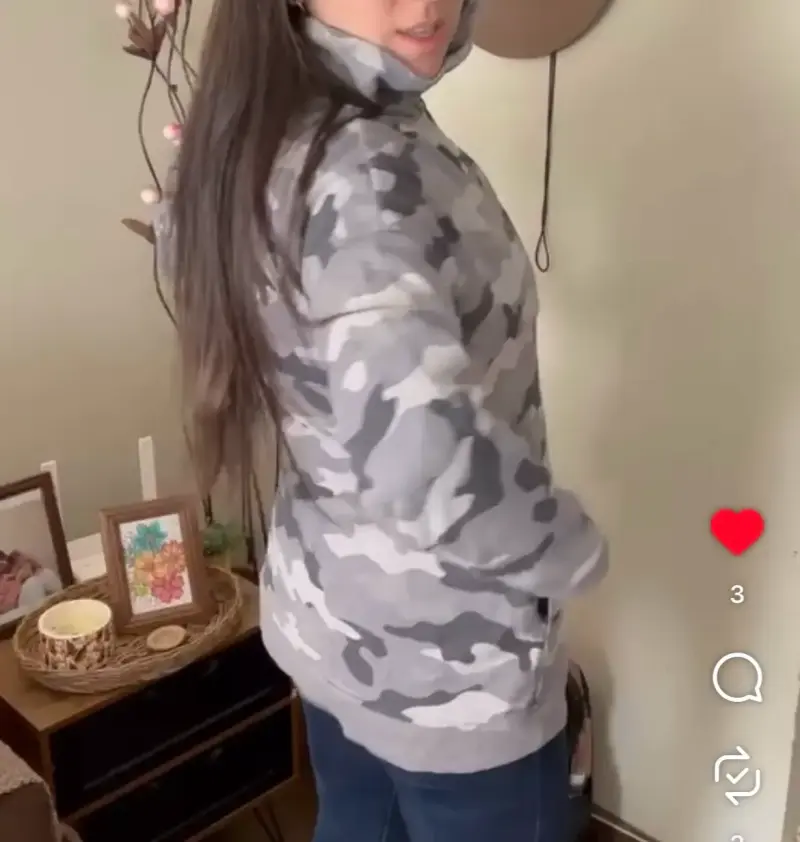 Polerón camuflado gris para mujer - 4