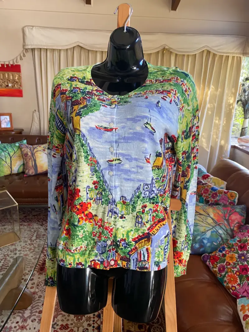 Cardigan de mujer con estampado colorido
